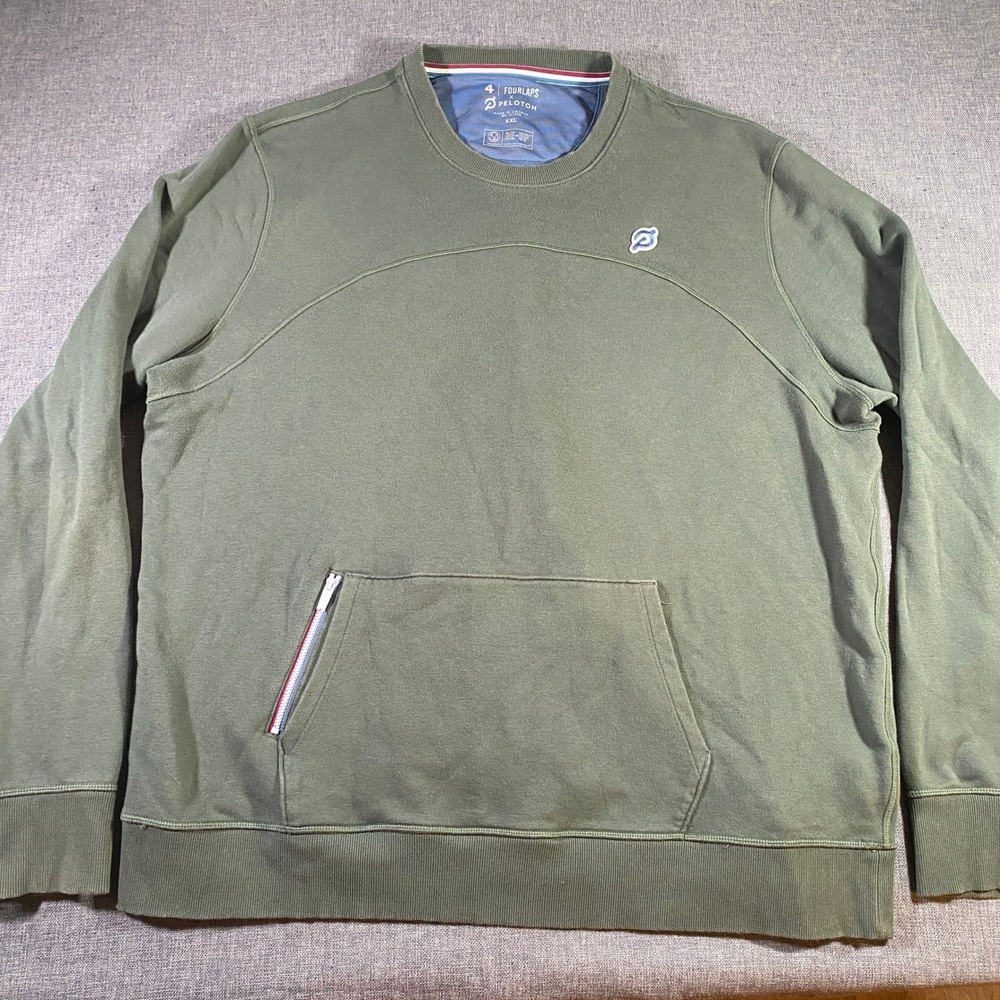 FOURLAPS x PELOTON Green Crewneck Sweatshirt Pullover Men's XXL Re Up